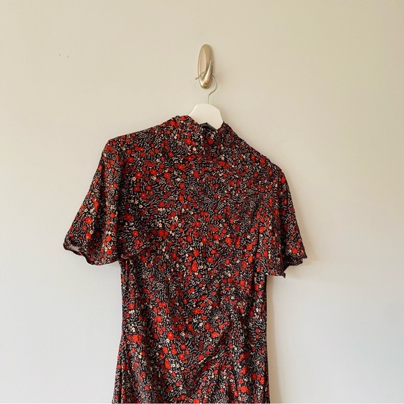 Zara Floral Turtle Neck Size Medium Midi Dress​​ - Picture 3 of 6